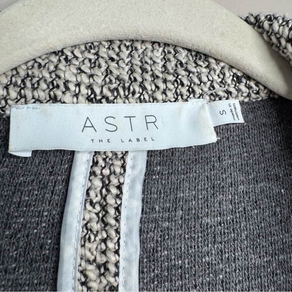 ASTR the Label TWEED BLAZER Tan Black Cotton Blend Cardigan size S - Picture 9 of 9